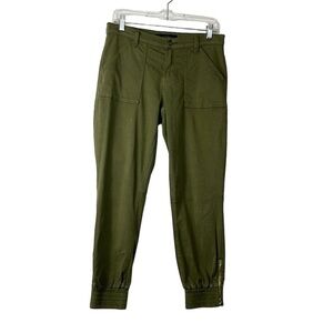 J. Brand Arkin  Zip Ankle Jogger Pants Women's 26 Olive Green‎ Stretch